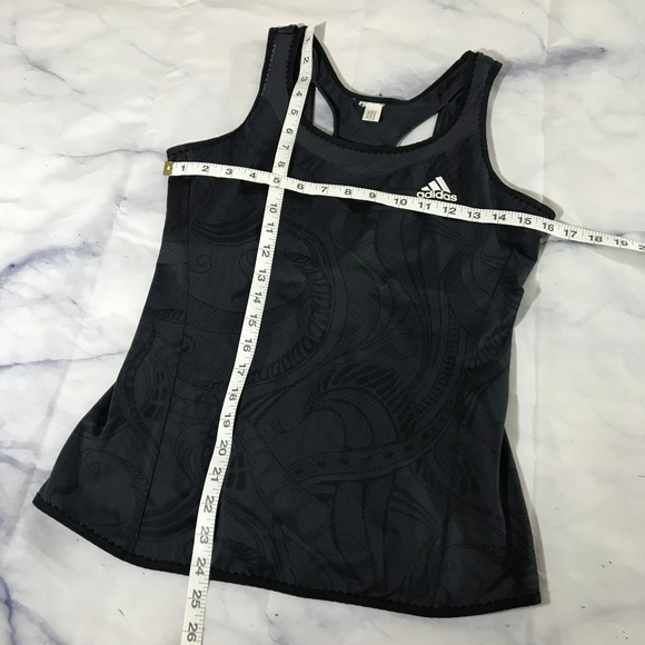 Adidas Black Swirl Print Tank Top w/ Built in Bra - Picture 5 of 8